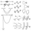 Amazon zircão industrial brinco brinco aço inoxidável piercing orelha osso prego conjunto cartilagem brinco