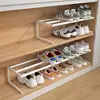 Zapatero divisor en capas zapatero retráctil organizador de zapatos para ahorrar espacio mueble artefacto para almacenamiento de zapatos soporte para zapatos incorporado estante en capas