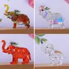 Figura de elefante de cerámica vidriada de colores con trompa larga, adecuada para decoración de sala de estar, regalos para niños y artesanías de cristal transfronterizas