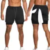 Shorts Esportivos de Corrida Fitness Masculino para Exportação Transfronteiriça Calças Largas com Múltiplos Bolsos de Aba Moda Camada Dupla Tamanho Grande Calças Casuais para Homens