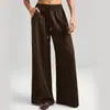 Pantalones Deportivos Térmicos Cálidos de Ajuste Holgado para Otoño e Invierno con Bolsillos, Cintura Alta Pierna Ancha Casual Versátil 62343