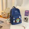 Mochila Bordada Linda Estilo Fresco para Estudiantes de Preparatoria para Niñas, Estilo Japonés Ligera de Gran Capacidad Casual para Tutorías