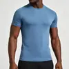 Marca Tendência de Comércio Exterior Transfronteiriço Europeu e Americano Camiseta Masculina de Manga Curta de Verão em Seda Gelada de Secagem Rápida para Treinamento de Basquete, Fitness, Respirável, Slim, para Corrida