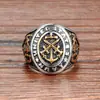 Anillo de titanio retro europeo y americano para hombre, anillo de acero moderno y dominante para hombre