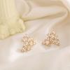Pendientes de plata S925 con forma de aguja, temperamento simple, creativos, geométricos, con perla, personalidad, diseño, sentido hueco, corazón de niña
