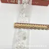 6cm de Ancho Nuevo Estilo Étnico Accesorios para Ropa Encaje Código de Barras Perla Blanca Bordado con Cuentas Decoración de Vestido de Novia