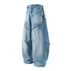 Ropa para Hombre Beijie 2026 Verano Nuevo Jeans Lavados Vintage para Hombre Pantalones Anchos Sueltos Pantalones Largos Casuales Rasgados