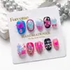 Piezas de Manicura Ovaladas Cortas Portátiles Hechas Completamente a Mano, Multicolor Extraíbles Corazón de Brillo Puro Blanqueamiento Estilo de Alta Gama 10 Piezas