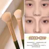 Pincel de sombra nasal em forma de semi-leque, pincel de maquiagem, cabeça oblíqua em forma de foice, nariz de sombra em forma de leque, modificação de ponte, pincel de vinheta de alta luz