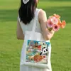 Bolsa de Lona com Ilustração de Cidade, Bolsa Tote de Lona Chinesa Excepcional, Bolsa de Compras Ecológica Personalizada de Grande Capacidade, Bolsa de Pano para Check-In de Atrações Turísticas