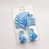 Sombrero de Bebé Primavera Verano Set de Calcetines Delgados 0-12 Meses Bebé Recién Nacido Elegante Princesa Flor de Gasa Sombrero Indio