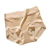 Ropa interior nueva sin costuras de satén de seda de hielo para mujer, seda de morera antibacteriana, interior transpirable, cintura alta, vientre, cadera, calzoncillos