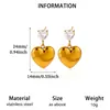 Nuevos Pendientes Colgantes con Forma de Corazón Chapados en Oro Real de Acero Inoxidable Europeos y Americanos para Mujer, Brazaletes para Orejas Personalizados de Sol y Luna, Pendientes Colgantes de Mariposa con Circonita