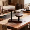 Estante de Almacenamiento de Escritorio de Nogal Madera Maciza Sin Instalación Almacenamiento de Perfumes y Cosméticos Exhibidor de Café de Niveles de Madera