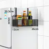 Prateleira de armazenamento lateral para geladeira de cozinha, montada na parede, multifuncional, multicamadas, para armazenar temperos e filme plástico
