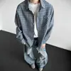 Camisa a Cuadros Fina Nueva de Primavera y Otoño para Niños y Niñas Casual Holgada con Solapa Camisa de Manga Larga a Cuadros Estilo Coreano Ropa Exterior de Moda