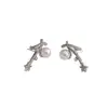 Novedad Pendientes de Burbuja Meteoro He Fang para Mujer, Moda Coreana y Japonesa, Pendientes Sencillos de Estrella de Cinco Puntas de Perla Lujo Ligero Venta al por Mayor