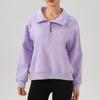 Top de Algodão Puro para Yoga com Gola Alta, Moletom Esportivo com Meio Zíper e Gola Alta, Roupa para Corrida e Fitness para Mulheres