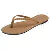 Pantuflas Comercio Exterior Talla Grande Pantuflas Planas para Mujer Punta Redonda Tejidas Ligeras Casual Chanclas Sandalias Casuales para Mujer