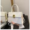 Bolso de Mano con Patrón de Cocodrilo Europeo y Americano Moda Casual para Mujer Retro Nuevo Color Sólido 2025 Hebilla de Cierre Hombro Cruzado Moderno