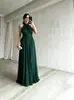 Vestido longo de baile elegante de alta qualidade sem mangas com cintura marcada plissada, transfronteiriço europeu e americano, 2026