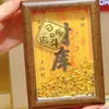 Moldura Tesouro da Riqueza 999 Banhada a Ouro Ornamento Feng Shui, Bacia da Fortuna de Lingote Pequeno, Suporte de Exibição da Fortuna de Moeda de Ouro, Presente Colecionável