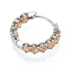 Nuevos Pendientes de Aro de Zirconia Coloridos de Lujo, Pendientes de Botón de Moda para Mujer, Pendientes de Alta Gama de Estilo Ins de Tendencia para Mujer al por Mayor