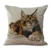 Funda de Almohada Transfronteriza Funda de Almohada de Cuero de Durazno con Estampado de Lindo Gato Mascota Decoración de Coche Funda de Almohada para Cintura Soporte Personalización