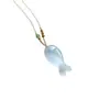 Collar Colgante de Pez con Piedra Ojo de Gato Lindo para Mujer, Nuevo Modelo 2026, Accesorio de Cadena para Clavícula de Lujo Ligero de Nicho