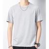 Camiseta Casual de Verão Modal Masculina Cor Lisa Gola Redonda Manga Curta Solta Tamanho Grande Camiseta Básica Masculina Dropshipping
