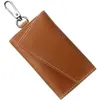Estuche Personalizado para Llave de Coche de Cuero Curtido Vegetal Transfronterizo, Bolsa de Almacenamiento para Llave de Coche Estilo Cubierta, Estuche Multifuncional para Llave de Coche de Cuero Genuino