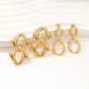 Pendientes Geométricos de Moda para Mujer 2025 Nuevo Estilo Pendientes de Acero de Titanio Chapados en Oro de Alta Gama Aro Versátil Estilo Simple Ins