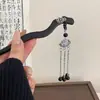 Grampo de Cabelo Flor com Franja Estilo Antigo para Mulheres, Novo Grampo de Cabelo de Alto Padrão Estilo Chinês, Novo Modelo 2024, Grampo de Cabelo para Vestido Ma Face, Acessório de Cabelo