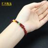 Pulsera de Arena de Cristal Cinabrio Granular Pixiu Cinco Dioses de la Riqueza Pulsera Año de la Vida Esta Pulsera para Hombres y Mujeres Suministro en Vivo