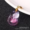 Fonte Direta Colorido Roxo Vidro Raposa Pingente Pequeno Charme Artesanal DIY Acessório Pingente Bolsa Charme Colar