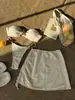 Bikini Sexy de Tres Piezas para Mujer de Color Puro Nuevo Europeo y Americano Traje de Baño Estrella de Mar Bikini para Vacaciones en Aguas Termales