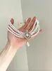 Collar Gargantilla Vintage Resistente con Pedrería y Perlas para Mujer, Cadena para Clavícula Estilo de Corte, Lujo Ligero, Sensación de Alta Gama, Cadena para el Cuello de Moda