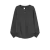 Camiseta de manga larga de color liso con cuello henley estilo americano para hombre, marca de tendencia nueva primavera y otoño 2026, top pullover holgado y versátil para mujer