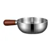 ¡Guau! Tazón de Acero Inoxidable 304 sin Recubrimiento con Mango de Madera, Antiescaldante, de un Solo Mango, para Fideos Instantáneos, Sopa, Desayuno, Ensalada, Arroz al Horno, para una Persona