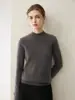 Novedad Otoño 2026 Suéter de Cachemir 100% Puro para Mujer, Corte Ajustado, Cuello Alto Medio, Estilo Sencillo