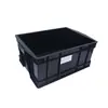 Caja de Plástico Negra Antiestática Plegable 530*380 Personalizada con Índice Estable, Caja de Transferencia Logística Electrónica con Tapa