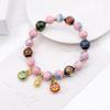 Pulsera de Porcelana Gris Yongxiang de Pekín con Pulsera Luna Blanca Flor de Cerezo Morado Regalo de Cumpleaños Yonghe para Hombres y Mujeres Adornos para Manos