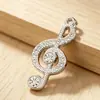 Colgante de Nota Musical con Pedrería de Aleación Accesorios de Joyería DIY Hechos a Mano Incrustado con Diamantes Versátil Vintage Colgantes para Collar Pendientes