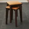 Cadeira de Jantar de Madeira Maciça com Estofado Macio para Uso Doméstico, Banqueta Empilhável para Mesa de Jantar, Mesa de Chá Simples de Madeira Nova 2025, Cadeira de Jantar