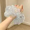 Goma para el pelo de niña con lunares y encaje, scrunchie de tela, estilo francés dulce, versátil, linda para coleta, accesorio para el pelo, estilo Ruth
