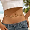 Cadena de cintura de metal estilo bohemio en stock transfronteriza, cadena para el ombligo con pedrería, cinturón para el ombligo para faldas, accesorios sexys