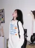 Nova Camiseta Branca de Algodão Puro de Manga Longa, Tamanho Grande, Solta, para Mulheres, com Design de Camisa para Usar por Baixo, Tops Nicho de Outono para Mulheres