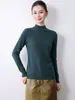 Roupa de alta qualidade pronta para usar com design simples e durável, apresentando gola semi-alta e mangas compridas, top feminino versátil para primavera e outono com uma vibe casual e elegante