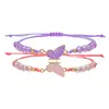 Pulsera tejida de mariposa al por mayor transfronterizo, pulsera de cuentas para parejas y amigos, pulsera de cordón de cera ajustable con mariposa de aleación