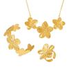 Enigma ins traje de collar pulsera anillo flor dorada acero inoxidable chapado PVD color oro genuino joyería de retención venta al por mayor